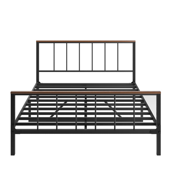 English Elm Metal Platform Bed Frame With Headboard, Sturdy Design, Under-Bed Storage, No Box Spring Needed, Full Size W57868845