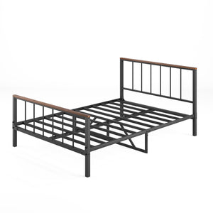 English Elm Metal Platform Bed Frame With Headboard, Sturdy Design, Under-Bed Storage, No Box Spring Needed, Full Size W57868845