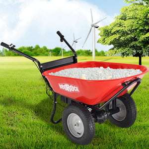 English Elm Redrock Electric Powered Utility Wheelbarrow 24v Brushless Motor 330lb Barrel Hauler ET295652RED