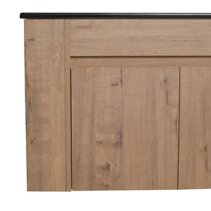 English Elm 30 Inch Bathroom Vanity - Modern Black Ceramic Basin With Adjustable Open Shelf For Small Spaces W999S00004