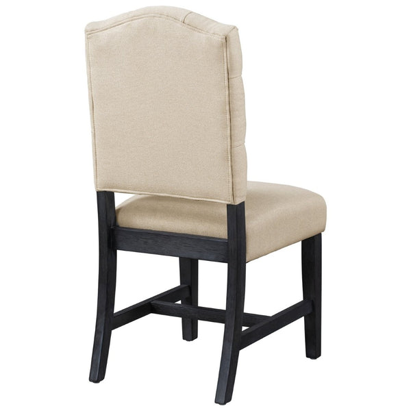 English Elm Trexm Retro Button Tufted Upholstered Dining Chair Set of Four with Rubberwood Legs Espresso WF298830AAP