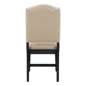 English Elm Trexm Retro Button Tufted Upholstered Dining Chair Set of Four with Rubberwood Legs Espresso WF298830AAP