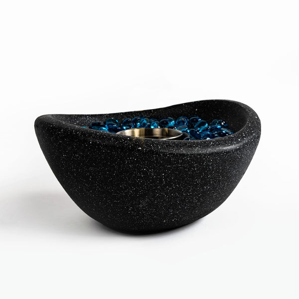 English Elm Tabletop Ethanol Fire Pit - Portable Concrete Mini Fireplace For Indoor & Outdoor Use, Smokeless Flame W85368397-GIGA