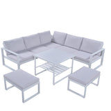 Outdoor Sofa Set with 2 Loveseat