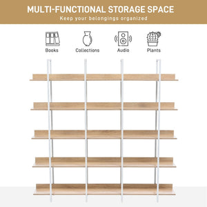 English Elm [video] Five Tier Industrial Open Bookshelf Steel Frame Mdf Shelves Home Office Storage White+Oak N725P387978C