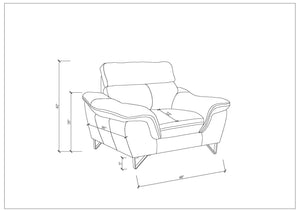 English Elm Genuine premium leather lounge chair with supportive cushioning, durable frame and elegant modern design Brown B05777853