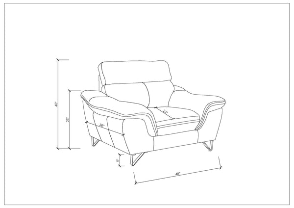 English Elm Genuine premium leather lounge chair with supportive cushioning, durable frame and elegant modern design Brown B05777853