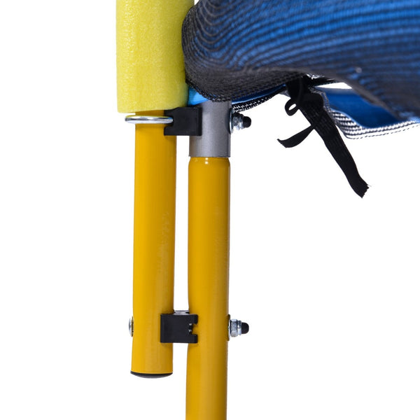 English Elm 5.5ft Kids Trampoline Steel Frame Enclosure Net Basketball Hoop Safe Bouncer Yellow MS309258AAL