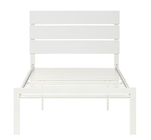 English Elm White Twin Metal Bed Frame with Casual Design, Sturdy White Finish, Easy Assembly, 42x57.5x39.5" B01183262