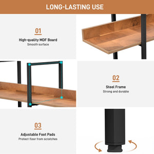 English Elm [video] Five Tier Industrial Open Bookshelf Steel Frame Mdf Shelves Home Office Storage Black+Brown N725P387978B