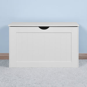 English Elm White Lift Top Storage Bench with Safety Hinges for Entryway Bedroom or Living Room W40914887