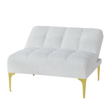 Christopher Knight Home® - Noble House - Convertible Sofa Bed Futon With Gold Metal Legs Teddy Fabric (White)