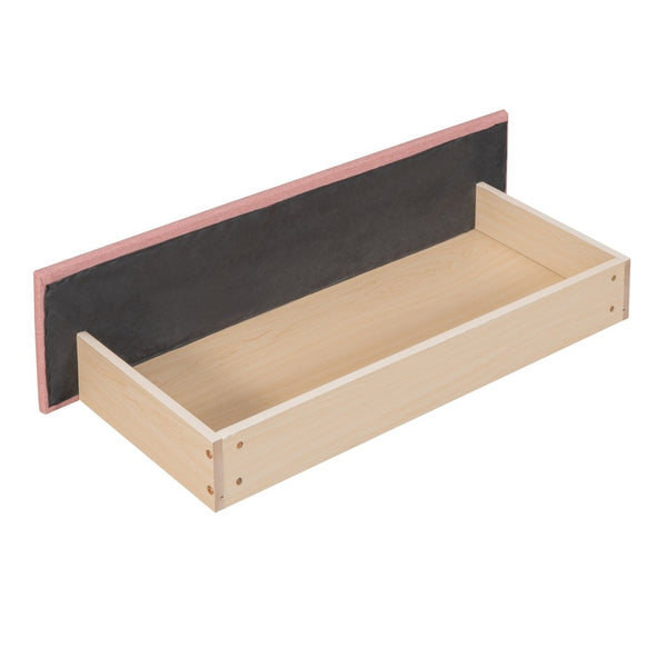 English Elm Upholstered Twin Daybed with Linen Fabric Two Storage Drawers for Guest Rooms Pink WF299017AAH