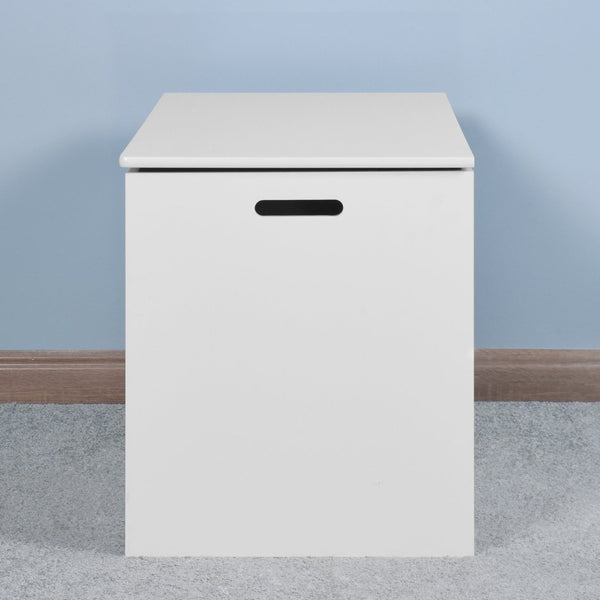 English Elm White Lift Top Storage Bench with Safety Hinges for Entryway Bedroom or Living Room W40914887