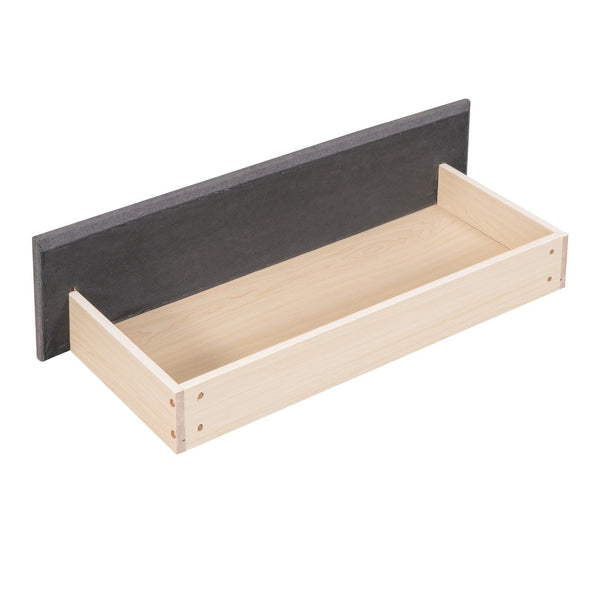 English Elm Upholstered Twin Daybed with Linen Fabric Two Storage Drawers for Guest Rooms Gray WF299017AAE