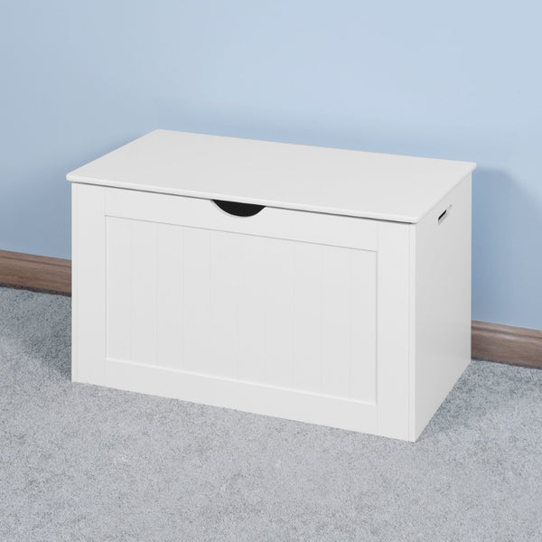 English Elm White Lift Top Storage Bench with Safety Hinges for Entryway Bedroom or Living Room W40914887