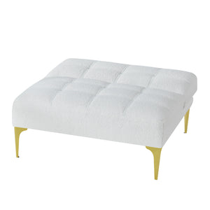 English Elm Convertible teddy fabric sofa bed chair with gold metal legs, eucalyptus frame, foam cushion, 300lbs capacity, modern lounge piece W109768483