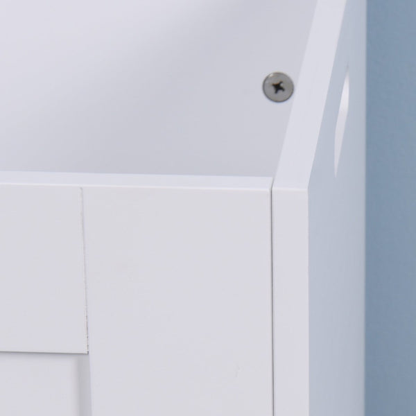 English Elm White Lift Top Storage Bench with Safety Hinges for Entryway Bedroom or Living Room W40914887