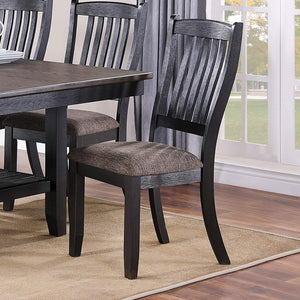 English Elm Dark Coffee Classic Wood Dining Room Set Of 2 Stylish Side Chairs With Fabric Upholstered Seats B01183542