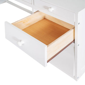 English Elm Full Size Loft Bed with Desk Shelves and Drawers Solid Pine Kids Study LT000348AAK