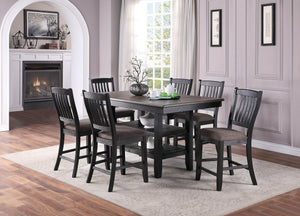English Elm Dark Coffee Set Of 2 Stylish Upholstered High Chairs With Unique Back Design For Modern Dining Rooms B01183543