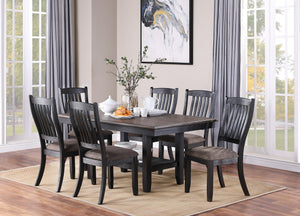 English Elm Dark Coffee Classic Wood Dining Room Set Of 2 Stylish Side Chairs With Fabric Upholstered Seats B01183542