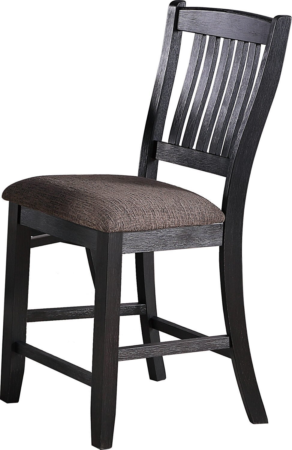 English Elm Dark Coffee Set Of 2 Stylish Upholstered High Chairs With Unique Back Design For Modern Dining Rooms B01183543