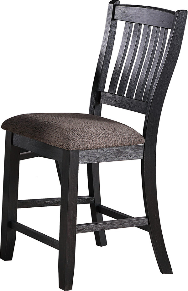 English Elm Dark Coffee Set Of 2 Stylish Upholstered High Chairs With Unique Back Design For Modern Dining Rooms B01183543