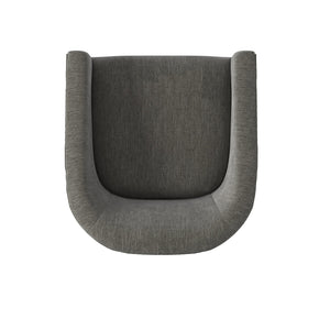 English Elm Garland Midnight Faux Leather Swivel Chair with Solid Wood Base, Comfortable Transitional Seating Charcoal grey B05081556