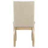 Hearth and Haven Imbue Upholstered Fabric Dining Chairs with Nailhead, Set of 4, Natural Wood Wash WF291264AAE