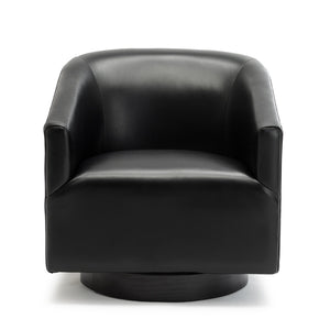 English Elm Garland Oatmeal Swivel Chair with Wood Base — Upholstered Polyester Comfort, Compact 31" Seat Black B05081543