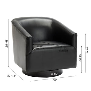 English Elm Garland Oatmeal Swivel Chair with Wood Base — Upholstered Polyester Comfort, Compact 31" Seat Black B05081543