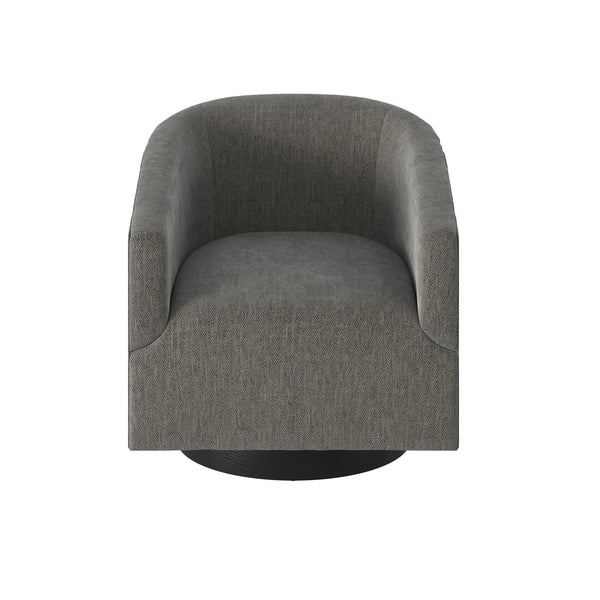 English Elm Garland Midnight Faux Leather Swivel Chair with Solid Wood Base, Comfortable Transitional Seating Charcoal grey B05081556