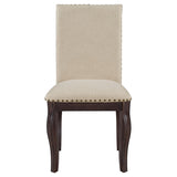 English Elm Trexm Set Of 4 Dining Chairs Wood Upholstered Fabirc Dining Room Chairs With Nailhead (Espresso)