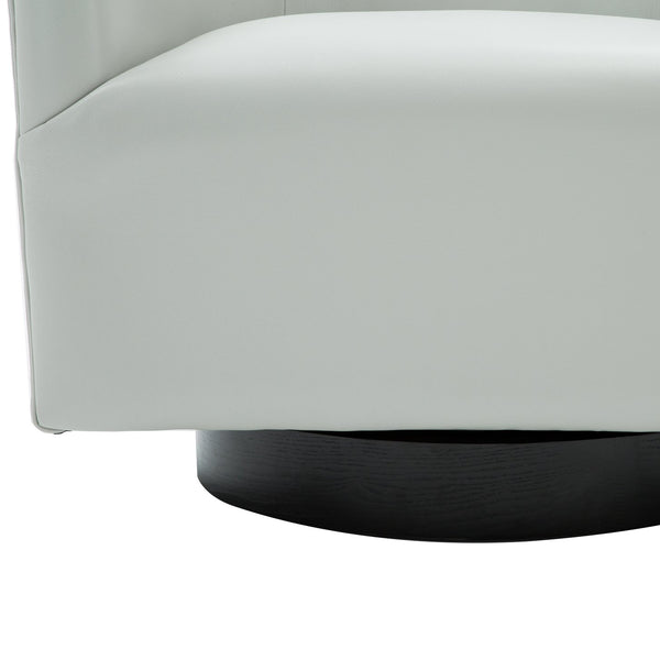 English Elm Garland Oatmeal Swivel Chair with Wood Base — Upholstered Polyester Comfort, Compact 31" Seat Grey B05081546