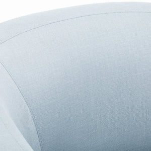 English Elm Isabelle Linen Swivel Glider Barrel Chair with Plush Upholstery and Smooth 360° Motion for Living Rooms Light Blue B05081535