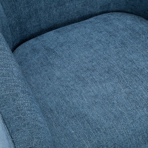 English Elm Garland Oatmeal Swivel Chair with Wood Base — Upholstered Polyester Comfort, Compact 31" Seat Blue B05081541