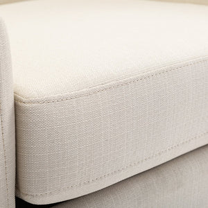 English Elm Isabelle Linen Swivel Glider Barrel Chair with Plush Upholstery and Smooth 360° Motion for Living Rooms Natural B05081534