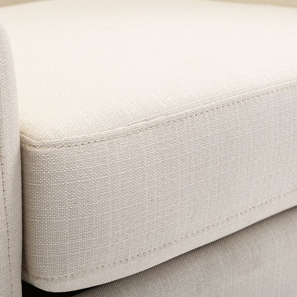 English Elm Isabelle Linen Swivel Glider Barrel Chair with Plush Upholstery and Smooth 360° Motion for Living Rooms Natural B05081534