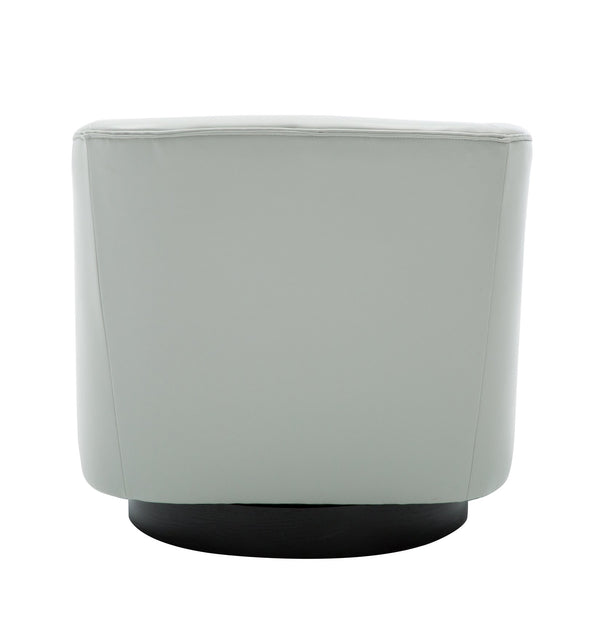 English Elm Garland Oatmeal Swivel Chair with Wood Base — Upholstered Polyester Comfort, Compact 31" Seat Grey B05081546