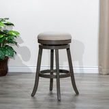 English Elm 24" Counter Stool, Weathered Gray Finish, Charcoal Fabric Seat