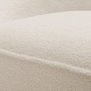 English Elm Anson Boucle Swivel Chair - Off White Cozy 360° Modern Compact Accent Chair with Solid Wood Frame B05081532