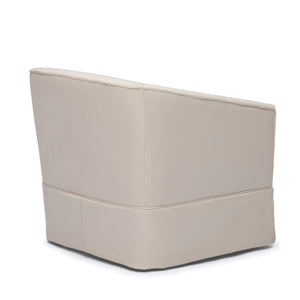 English Elm Earl Natural Linen Skirted Swivel Chair — Cozy Polyester Upholstery, Compact 33x31x31 for Small Spaces B05081557