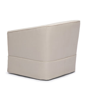 English Elm Earl Natural Linen Skirted Swivel Chair — Cozy Polyester Upholstery, Compact 33x31x31 for Small Spaces B05081557