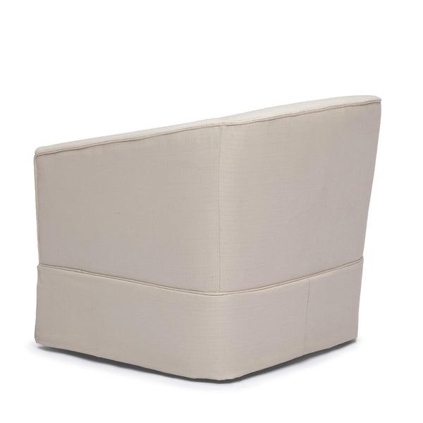 English Elm Earl Natural Linen Skirted Swivel Chair — Cozy Polyester Upholstery, Compact 33x31x31 for Small Spaces B05081557