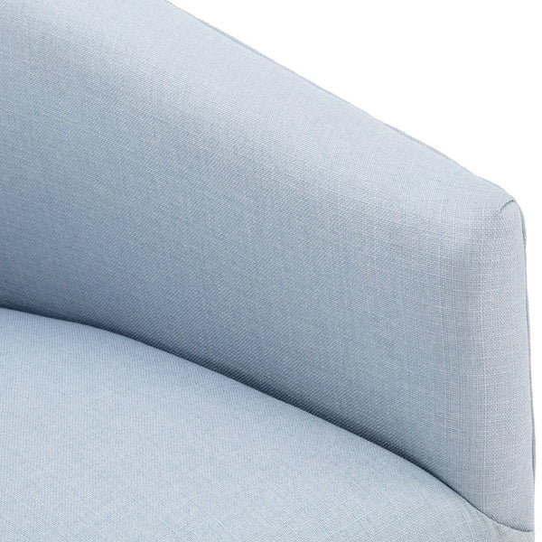 English Elm Earl Sky Blue Swivel Skirted Chair - 360° Barrel Comfort, Linen-Like Polyester, Pocket Springs B05081550