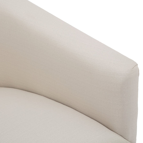 English Elm Earl Natural Linen Skirted Swivel Chair — Cozy Polyester Upholstery, Compact 33x31x31 for Small Spaces B05081557