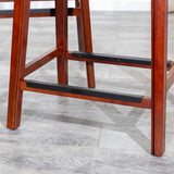 English Elm 30" Bar Stool, Cherry Finish, Bone Leather Seat