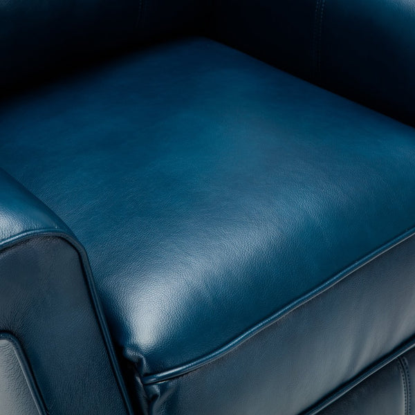 English Elm Landis Navy Blue PU Leather Lift Chair — All-Electric 3-Position Recliner with Remote, 350 lb Capacity B05081511