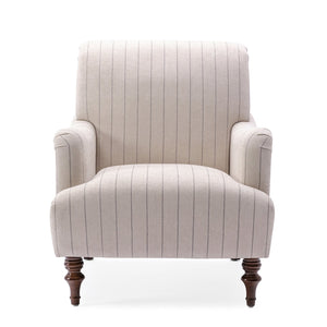 English Elm Sylvia Sea Oat Striped Arm Chair — Natural Polyester Upholstery, Coastal Accent, 35x30x29 Inch Comfort B05081518